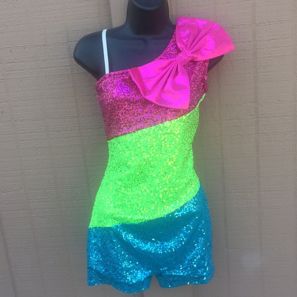 Sz XL Adult Leapin Leotards Sparkly Romper - Picture 2 of 8